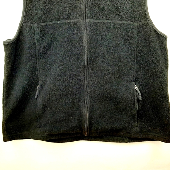 LL Bean Vest Men's X-Large Black Sleeveless Fleece Full Zip Logo Casual Outdoor - Picture 3 of 10